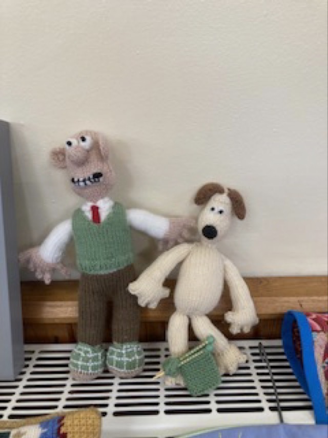 Kate P knitted her favourite cartoons, Wallace and Grommit